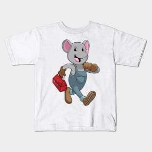 Mouse as Handyman with Toolbox Kids T-Shirt